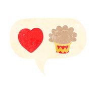 cartoon cupcake with speech bubble N4