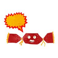 cartoon christmas cracker with speech bubble N2