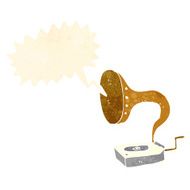 cartoon gramophone with speech bubble N2
