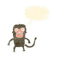 cartoon monkey with speech bubble N32