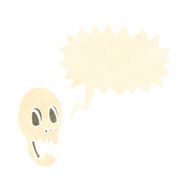 funny cartoon skull with speech bubble N19