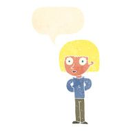 cartoon staring woman with speech bubble N44