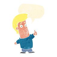 cartoon man giving thumbs up sign with speech bubble N13