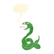 cartoon hissing snake with speech bubble N30