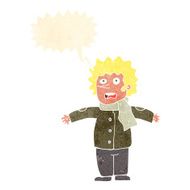 cartoon surprised man with speech bubble N135