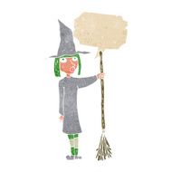 cartoon witch with speech bubble N10