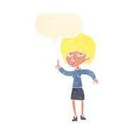 cartoon woman with idea speech bubble N239