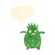 cartoon funny slime monster with speech bubble N20