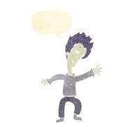 cartoon halloween vampire with speech bubble N19