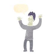 cartoon halloween vampire with speech bubble N20