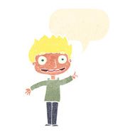 Cartoon happy boy with speech bubble N226