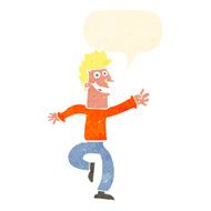 cartoon happy man with speech bubble N434