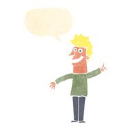 cartoon happy man with speech bubble N435