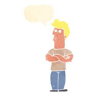 cartoon man with folded arms speech bubble N29