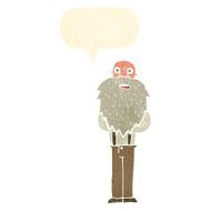 cartoon bearded old man with speech bubble N39