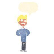 cartoon happy man with speech bubble N437
