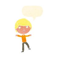 Cartoon happy boy with speech bubble N227