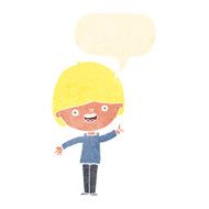 Cartoon happy boy with speech bubble N228