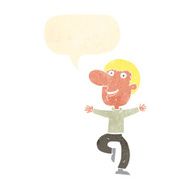 cartoon happy man with speech bubble N438