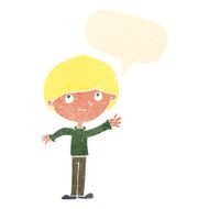 Cartoon happy boy with speech bubble N229