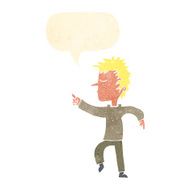 cartoon man pointing with speech bubble N187