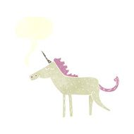 cartoon unicorn with speech bubble N39