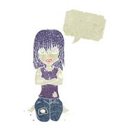 cartoon vampire girl with speech bubble N217