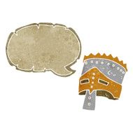 cartoon king&#039;s armor with speech bubble N2