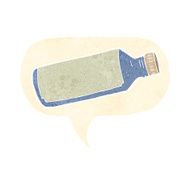 cartoon water bottle with speech bubble N4