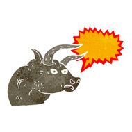 cartoon angry bull head with speech bubble N10