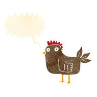 cartoon hen with speech bubble N10