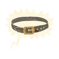 cartoon leather belt with speech bubble N3