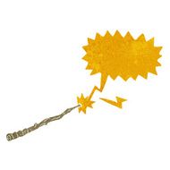 cartoon magic wand with speech bubble N2