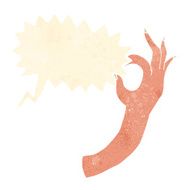 cartoon hand symbol with speech bubble N4