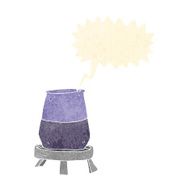 cartoon science experiment with speech bubble
