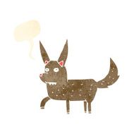cartoon wild dog with speech bubble N10