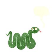 funny cartoon snake with speech bubble N26
