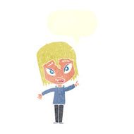 cartoon woman with idea speech bubble N240