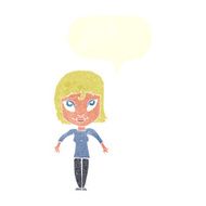 cartoon girl shrugging shoulders with speech bubble N30