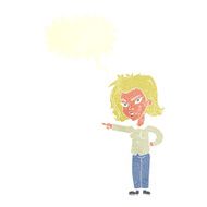 cartoon woman pointing with speech bubble N207