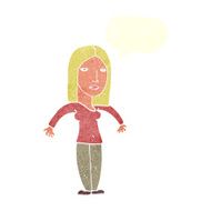 cartoon annoyed woman with speech bubble N173