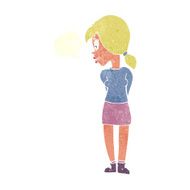 cartoon pretty girl with speech bubble N93