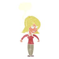 cartoon mean woman with speech bubble N10