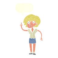 cartoon woman with question speech bubble N10