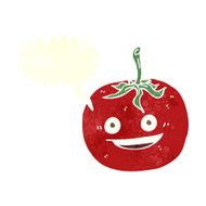 cartoon tomato with speech bubble N39