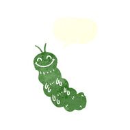 cartoon caterpillar with speech bubble N10