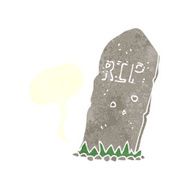 cartoon spooky grave with speech bubble N14