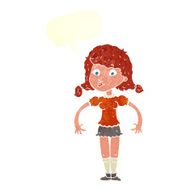 cartoon pretty girl with speech bubble N94