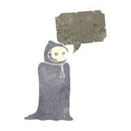 cartoon spooky halloween costume with speech bubble N20