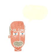 cartoon annoyed old man with speech bubble N65